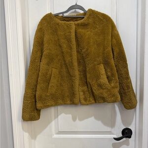 Zara Mustard Faux Fur Jacket